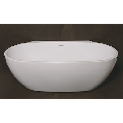 Half vrijstaand Bad Luca Sanitair Primo 175x85x60cm Acryl Glans Wit Met Overloop