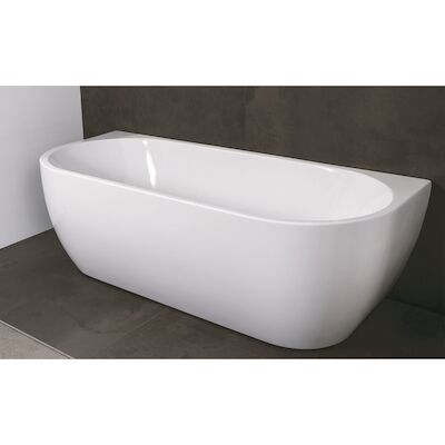 Half vrijstaand Bad Luca Sanitair Primo 180x80x58cm Acryl Glans Wit Met Overloop