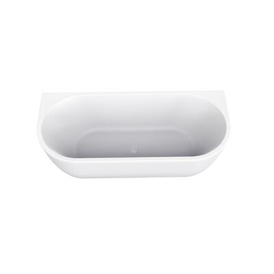 Half Vrijstaande Whirlpool Wiesbaden Zenn 170x75x58 cm Luchtsysteem Met Gunmetal Jets Glans Wit