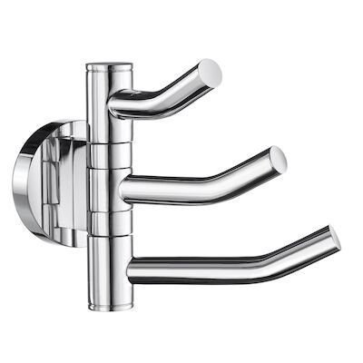 Handdoekhaak Smedbo Home Drievoudig 11,7x4x9 cm Chroom