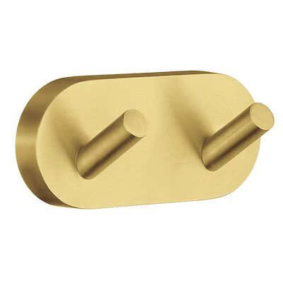Handdoekhaak Smedbo Home Dubbel 9×4 cm Mat Messing