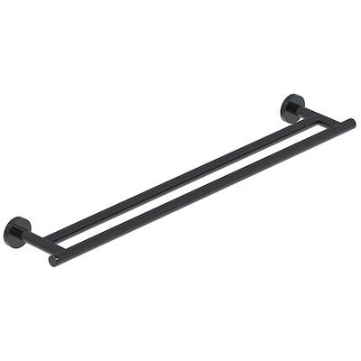 Handdoekrek IVY Dubbel Wandmodel 60 cm Zwart Chroom PVD
