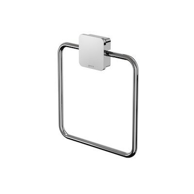Handdoekring Geesa Topaz Vierkant Minimalistisch Chroom