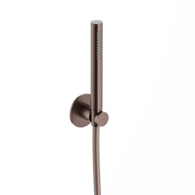 Handdouche Hotbath Ace Met Wandsteun En Doucheslang 150cm Geborsteld Koper PVD