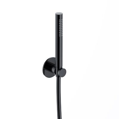Handdouche Hotbath Ace Met Wandsteun En Doucheslang 150cm Gepolijst Zwart PVD