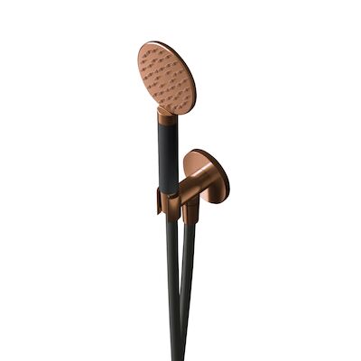 Handdouche Hotbath Cobber Met Doucheslang En Wanduitlaat Geborsteld Koper Living Colours