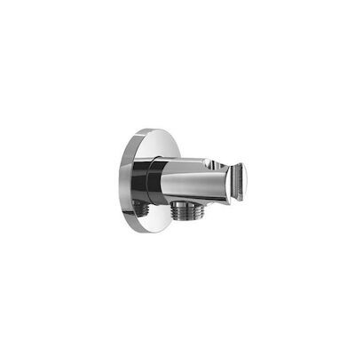 Handdouchehouder Hotbath Mate Met Uitlaat 6×6.5 cm Rond Chroom
