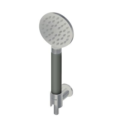 Handdoucheset Lagoo Garda met Handdouchehouder, Handdouche Rond en Doucheslang 150 cm Geborsteld Nikkel