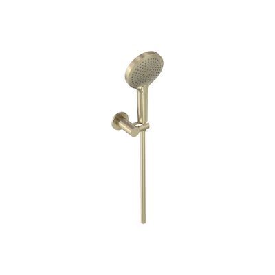 Handdoucheset MAY 3-Standen Handdouche, Verstelbare Wandsteun en Smooth Doucheslang 125 cm Geborsteld Mat Goud PVD