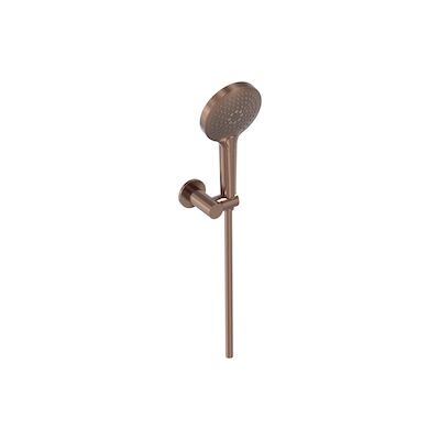 Handdoucheset MAY 3-Standen Handdouche, Verstelbare Wandsteun en Smooth Doucheslang 125 cm Geborsteld Mat Koper PVD