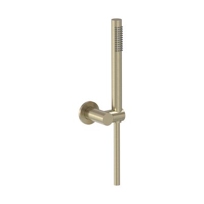 Handdoucheset MAY Staaf Handdouche, Verstelbare Wandsteun en Smooth Doucheslang 125 cm Geborsteld Mat Goud PVD
