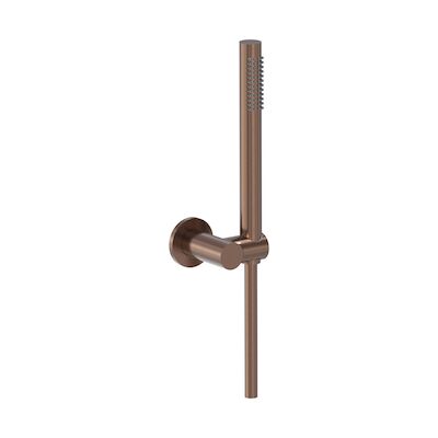Handdoucheset MAY Staaf Handdouche, Verstelbare Wandsteun en Smooth Doucheslang 125 cm Geborsteld Mat Koper PVD