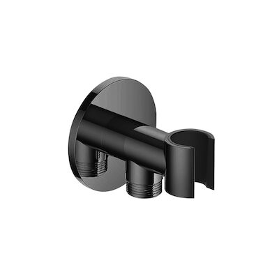Handouchehouder Hotbath Cobber Met Wanduitlaat Zwart Chroom