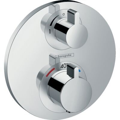 Hansgrohe Ecostat Regendoucheset Inbouw Plafonduitloop met Handdouche en Hoofddouche 30cm Thermostaat Rond Chroom