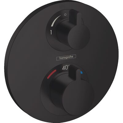 Hansgrohe Ecostat Regendoucheset Inbouw Plafonduitloop met Handdouche en Hoofddouche 30cm Thermostaat Rond Zwart