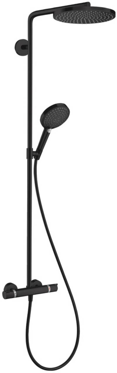 Hansgrohe Raindance Select S 240 regendoucheset met 4 straalsoorten Ø24cm mat zwart