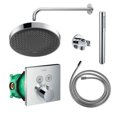 Hansgrohe Rainfinity Regendoucheset met Muurarm Powderrain 360 Chroom