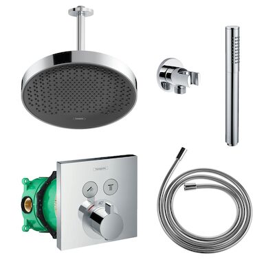 Hansgrohe Rainfinity Regendoucheset met Plafondarm Powderrain 360 Chroom