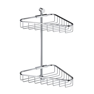 Hoekdraadkorf Hotbath Cobber Dubbel Wandmodel Chroom