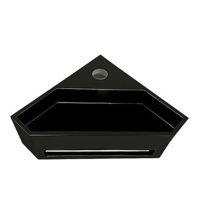 Hoekfontein BWS Jolie 35×20 cm Solid Surface Mat Zwart