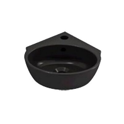Hoekfontein BWS Zero Keramiek 31.4×30 cm Zonder Overloop Mat Zwart