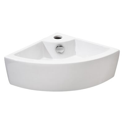 Hoekfontein Differnz Hera 12.5x32x32 cm Keramiek Wit