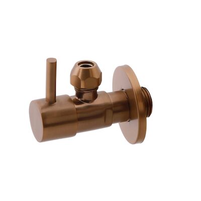 Hoekstopkraan BWS Karsten Minimal 1/2″ x 3/8″ Of Knel 10 mm Geborsteld Brons Koper