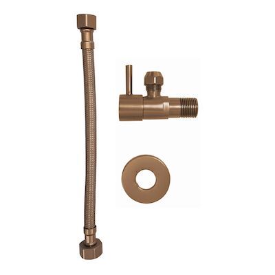 Hoekstopkraan BWS Kiro Met Flexibele Aansluitslang 1/2″x3/8″ 25 cm Geborsteld Brons Koper