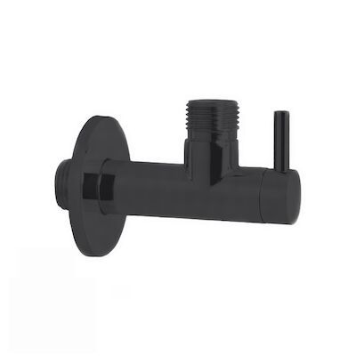 Hoekstopkraan Hotbath Cobber Rond met Filter Mat Zwart