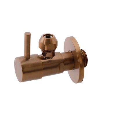 Hoekstopkraan Minimal 1/2″ x 3/8″ Of Knel 10 mm Geborsteld Brons Koper