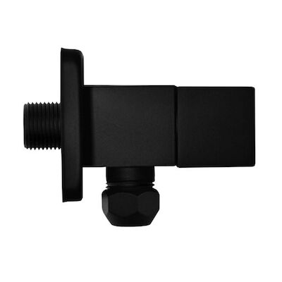 Hoekstopkraan Riko Square 3/8×10 Inclusief Rozet Mat Zwart