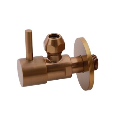 Hoekstopkraan Xellanz Minimal 3/8″ x 3/8″ Of Knel 10 mm Geborsteld Brons Koper