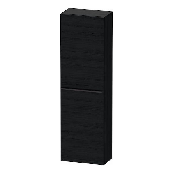 Hoge Kast Duravit D-Neo Kolomkast Wand 132 cm Linksdraaiend Mat Eiken Zwart