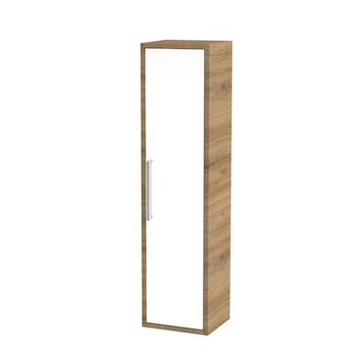Hoge Kolomkast Tiger Boston 40 cm Hoogglans Wit Chalet Eik