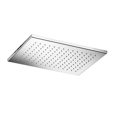 Hoofddouche Hotbath Mate 26×39 cm Rechthoek Opbouw Geborsteld Nikkel