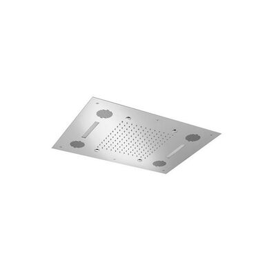 Hoofddouche Hotbath Mate Rechthoekig 48×63 cm Met Bluetooth Soundbox LED Geborsteld Nikkel
