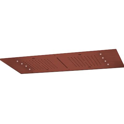 Hoofddouche LED It Rain Lagoo Nesso Multi Color LED 2-Delig met Cascade en Nevel Functie 95 x 40 cm RVS Geborsteld Koper PVD