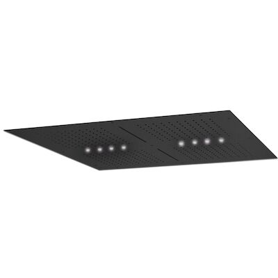 Hoofddouche LED It Rain Lagoo Nesso Multi Color LED 4-Delig met 2 Cascades 80 x 80 cm RVS Mat Zwart