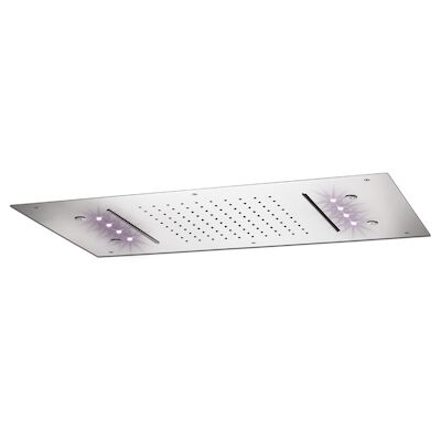 Hoofddouche LED It Rain Lagoo Nesso Multi Color LED met 2 Cascades en Nevel Functie 70 x 40 cm RVS Chroom