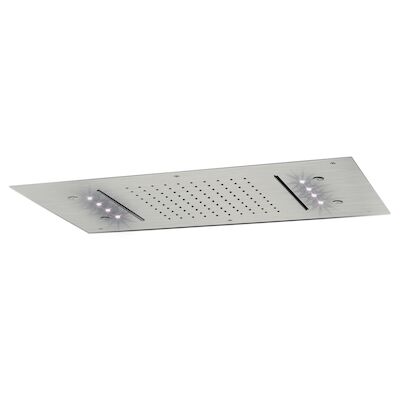Hoofddouche LED It Rain Lagoo Nesso Multi Color LED met 2 Cascades en Nevel Functie 70 x 40 cm RVS Geborsteld Nikkel