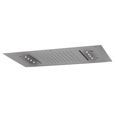 Hoofddouche LED It Rain Lagoo Nesso Multi Color LED met 2 Cascades en Nevel Functie 70 x 40 cm RVS Gunmetal PVD