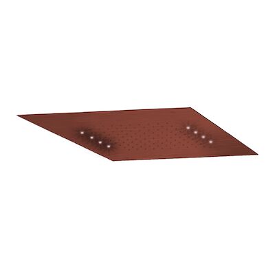 Hoofddouche LED It Rain Lagoo Nesso Multi Color LED met Afstandsbediening 50 x 50 cm RVS Geborsteld Koper PVD