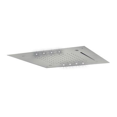 Hoofddouche LED It Rain Lagoo Nesso Multi Color LED met Cascade en Nevel Functie 50 x 50 cm RVS Geborsteld Nikkel
