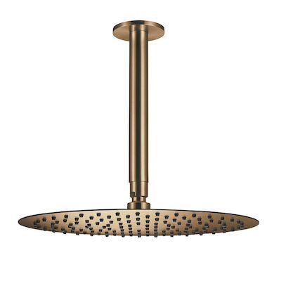 Hoofddouche Qisani Flow met plafonddouchearm Ø 25 cm Geborsteld Goud