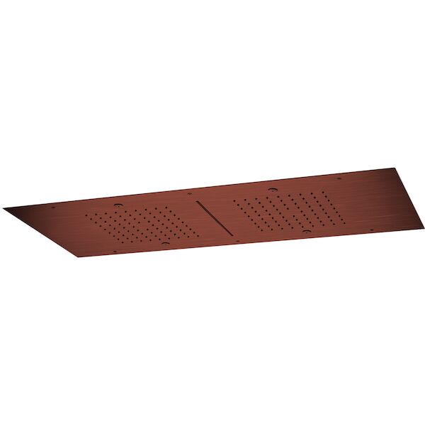 Hoofddouche Showerlicious Lagoo Nesso 2-Delig met Cascade en Nevel Functie 95 x 40 cm RVS Geborsteld Koper PVD