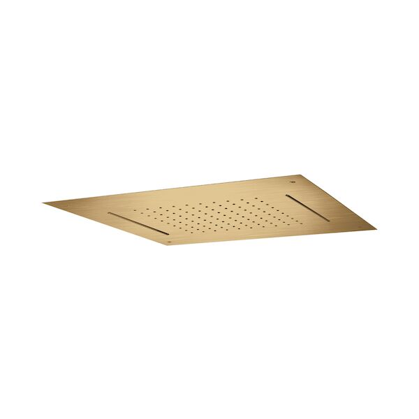 Hoofddouche Showerlicious Lagoo Nesso met 2 Cascades 50 x 50 cm RVS Geborsteld Goud PVD