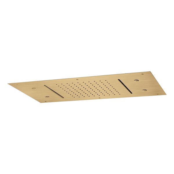 Hoofddouche Showerlicious Lagoo Nesso met 2 Cascades en Nevel Functie 70 x 40 cm RVS Geborsteld Goud PVD