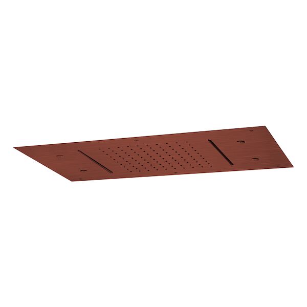 Hoofddouche Showerlicious Lagoo Nesso met 2 Cascades en Nevel Functie 70 x 40 cm RVS Geborsteld Koper PVD