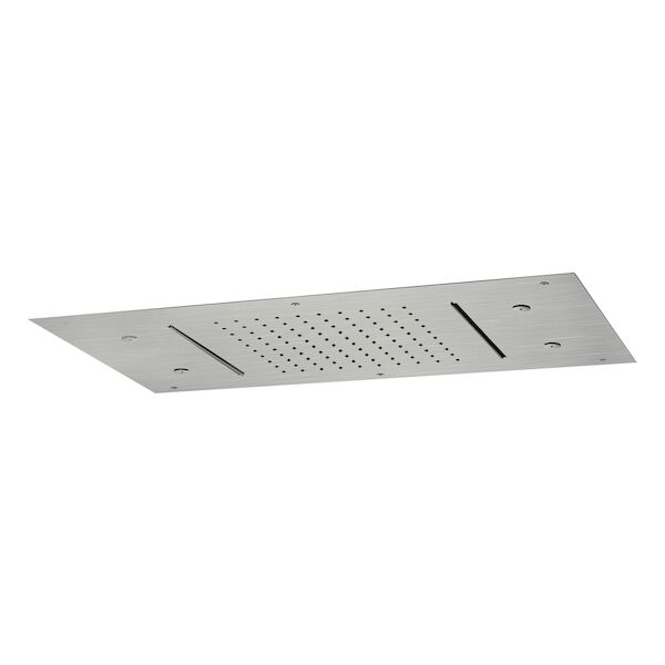 Hoofddouche Showerlicious Lagoo Nesso met 2 Cascades en Nevel Functie 70 x 40 cm RVS Geborsteld Nikkel