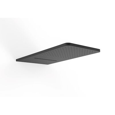 Hoofddouche Tres Wand met Waterval 28×55 cm Ronde Hoeken Mat Zwart
